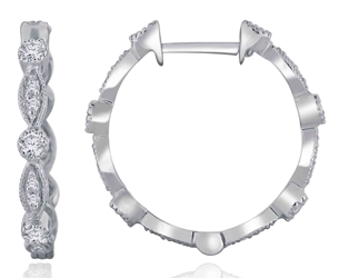 Diamond Twist Hoop Earrings (0.50 CT DIA) 