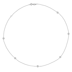 White Gold Round Cut Diamond Strand Necklace (0.55 CT DIA) 