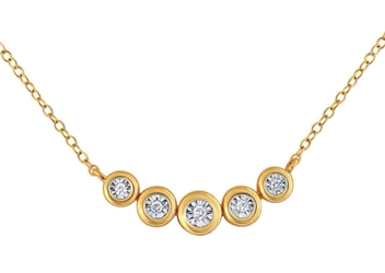 Yellow Gold Bezel Set Diamond Pendant (0.10 CT DIA) 