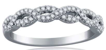 Infinity Twist Diamond Wedding Band (0.16 CT DIA) 