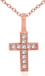 White Gold Diamond Cross Pendant   