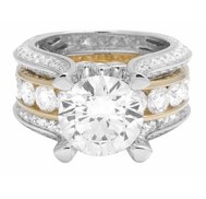 Two Tone Gold Diamond Engagement Ring (1.5 CT DIA) 