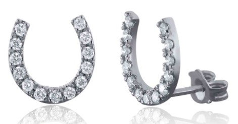 Horseshoe Diamond Stud Earrings (0.50 CT DIA) 