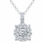 Diamond Cluster Halo Pendant (1.5 CT DIA) 