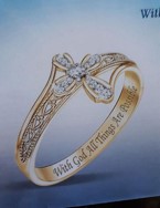 Engraved Heavenly Grace Diamond Gold Plated Engagement Ring (0.17 CT DIA) 